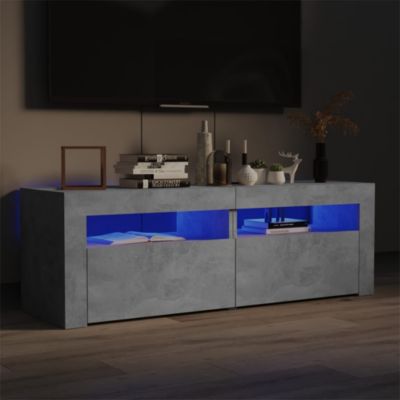 Meuble TV avec lumières LED gris béton 120x35x40 cm - Prolenta Premium