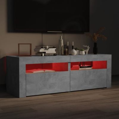 Meuble TV avec lumières LED gris béton 120x35x40 cm - Prolenta Premium