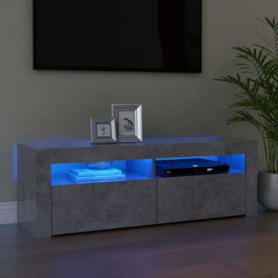 Meuble TV avec lumières LED gris béton 120x35x40 cm - Prolenta Premium