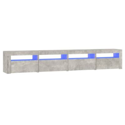 Meuble TV avec lumières LED Gris béton 240x35x40 cm - Prolenta Premium