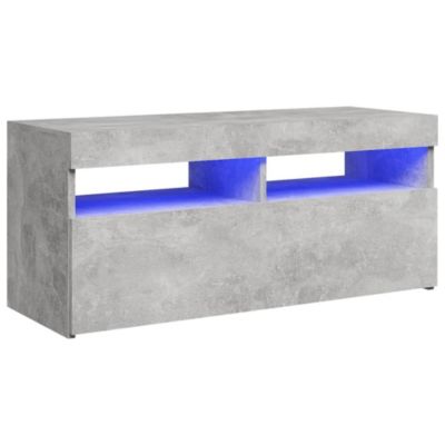 Meuble TV avec lumières LED gris béton 90x35x40 cm - Prolenta Premium