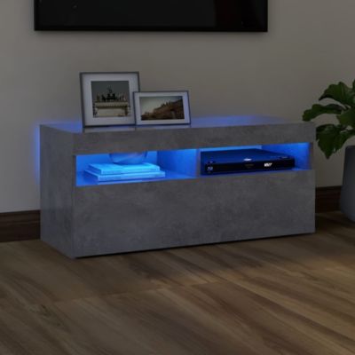 Meuble TV avec lumières LED gris béton 90x35x40 cm - Prolenta Premium
