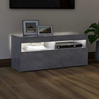 Meuble TV avec lumières LED gris béton 90x35x40 cm - Prolenta Premium