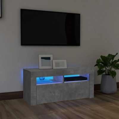 Meuble TV avec lumières LED gris béton 90x35x40 cm - Prolenta Premium