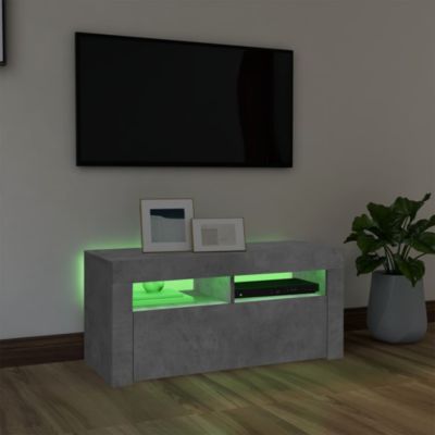 Meuble TV avec lumières LED gris béton 90x35x40 cm - Prolenta Premium