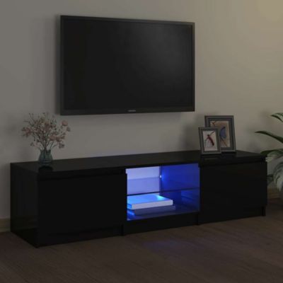 Meuble TV avec lumières LED noir 140x40x35,5 cm - Prolenta Premium