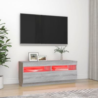 Meuble TV avec lumières LED sonoma gris 100x35x40 cm - Prolenta Premium