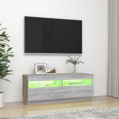 Meuble TV avec lumières LED sonoma gris 100x35x40 cm - Prolenta Premium