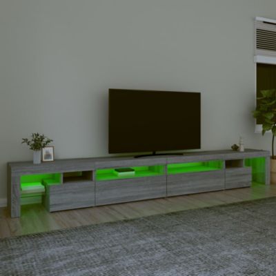 Meuble TV avec lumières LED Sonoma gris 290x36,5x40 cm - Prolenta Premium