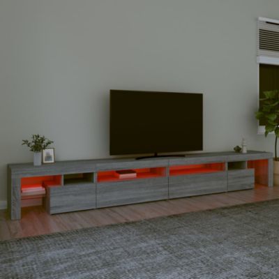 Meuble TV avec lumières LED Sonoma gris 290x36,5x40 cm - Prolenta Premium
