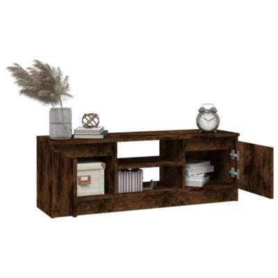 Meuble TV avec porte Chêne fumé 102x30x36 cm - Prolenta Premium