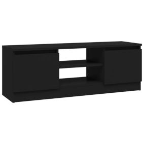 Meuble TV avec porte Noir 102x30x36 cm - Prolenta Premium