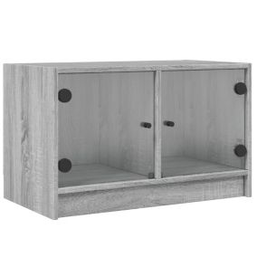 Meuble TV avec portes en verre sonoma gris 68x37x42 cm - Prolenta Premium