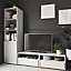Meuble TV blanc 1 porte 2 tiroirs GoodHome Atomia H. 187,5 x L. 125 x P. 47 cm