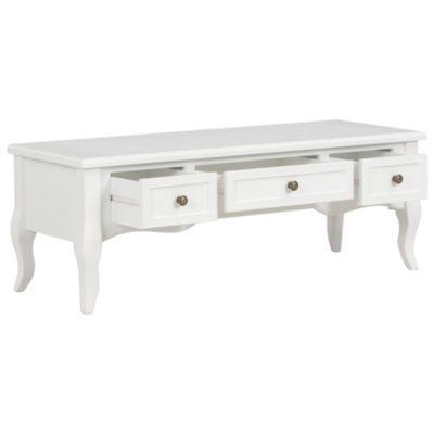 Meuble TV Blanc 100 x 35 x 35 cm Bois - Prolenta Premium