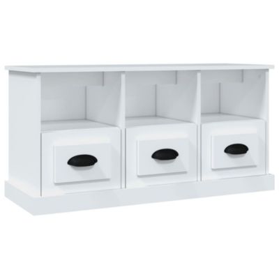 Meuble TV blanc 100x35x50 cm bois d'ingénierie - Prolenta Premium
