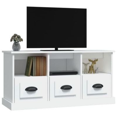 Meuble TV blanc 100x35x50 cm bois d'ingénierie - Prolenta Premium