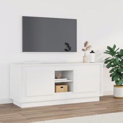 Meuble TV blanc 102x35x45 cm bois d'ingénierie - Prolenta Premium
