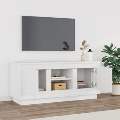 Meuble TV blanc 102x35x45 cm bois d'ingénierie - Prolenta Premium