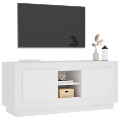 Meuble TV blanc 102x35x45 cm bois d'ingénierie - Prolenta Premium