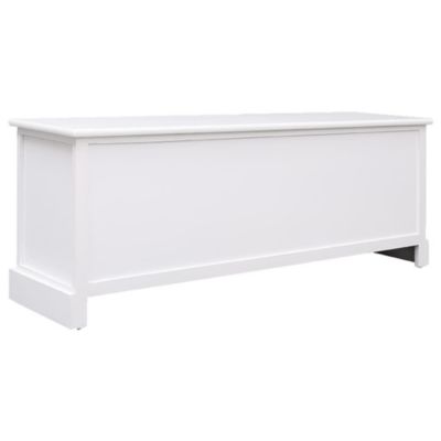 Meuble TV Blanc 108x30x40 cm Bois de Paulownia solide - Prolenta Premium