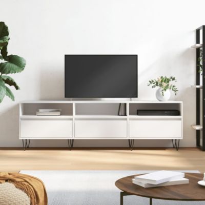 Meuble TV blanc 150x30x44,5 cm bois d'ingénierie - Prolenta Premium