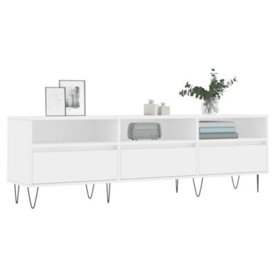 Meuble TV blanc 150x30x44,5 cm bois d'ingénierie - Prolenta Premium