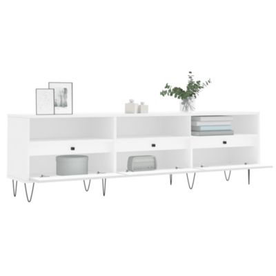 Meuble TV blanc 150x30x44,5 cm bois d'ingénierie - Prolenta Premium