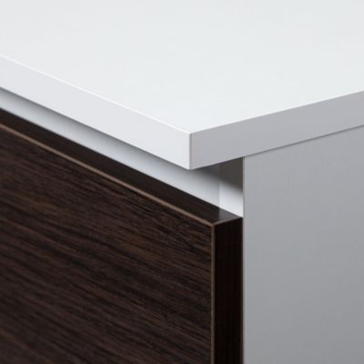 meuble tv blanc 160 cm 2 portes marron 2 étagères 160x40x33 cm