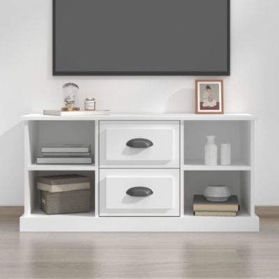 Meuble TV blanc 99,5x35,5x48 cm bois d'ingénierie - Prolenta Premium