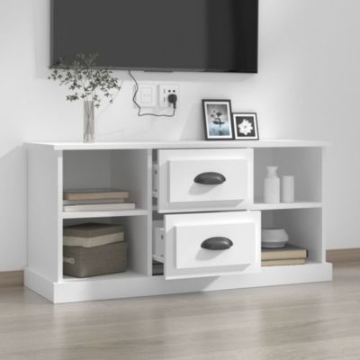 Meuble TV blanc 99,5x35,5x48 cm bois d'ingénierie - Prolenta Premium
