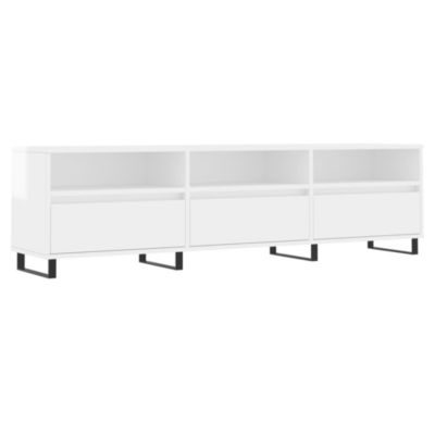 Meuble TV blanc brillant 150x30x44,5 cm bois d'ingénierie - Prolenta Premium