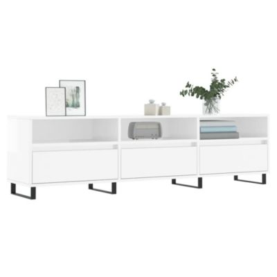 Meuble TV blanc brillant 150x30x44,5 cm bois d'ingénierie - Prolenta Premium