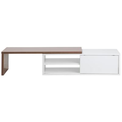 Meuble TV blanc et marron de style moderne YONKERS