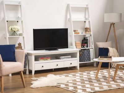 Meuble TV blanc style maison de campagne  BERKELEY