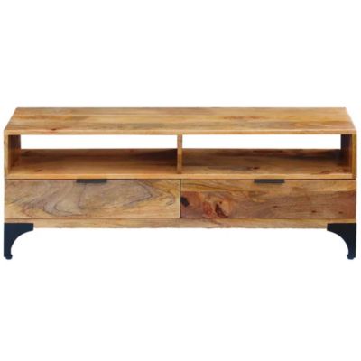 Meuble TV bois de manguier 120x35x45 cm - Prolenta Premium