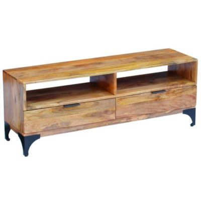 Meuble TV bois de manguier 120x35x45 cm - Prolenta Premium