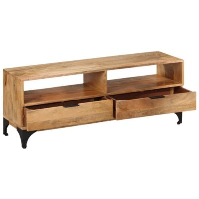 Meuble TV bois de manguier 120x35x45 cm - Prolenta Premium