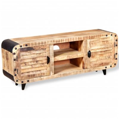 Meuble TV Bois de manguier massif 120x30x50 cm - Prolenta Premium