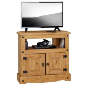 Meuble TV Bois Pin Massif 85cm Salon