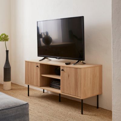 Meuble TV. Braga. deux portes. deux niches. une étagère.  L 120 x l 39 x H 56.2cm