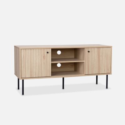 Meuble TV. Braga. deux portes. deux niches. une étagère.  L 120 x l 39 x H 56.2cm