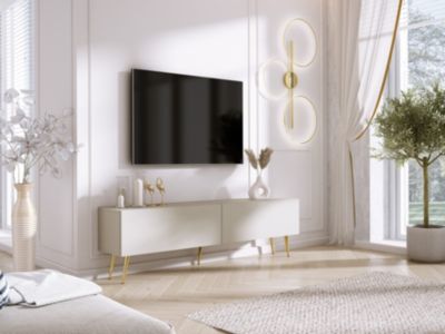 Meuble TV : Cachemire, Pieds Dorés, 170 X 52 X 32 Cm