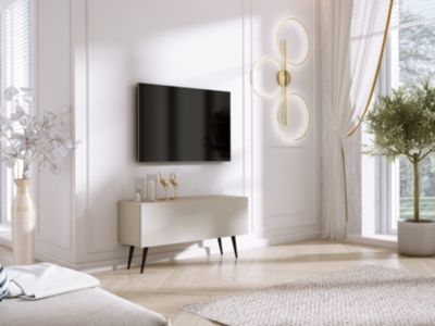 Meuble TV : Cachemire, Pieds Noirs, 100 x 52 x 32 cm