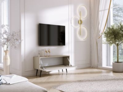Meuble TV : Cachemire, Pieds Noirs, 100 x 52 x 32 cm