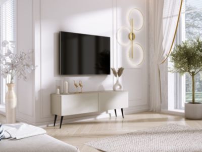 Meuble TV : Cachemire, Pieds Noirs, 140 x 52 x 32 cm