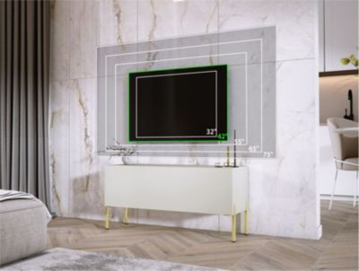Meuble TV : Cachemire, Pieds Or, 100 x 52 x 32 cm