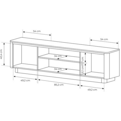 Meuble TV, chêne crémone, 200 x 54,9 x 38,1 cm