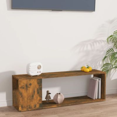 Meuble TV Chêne fumé 100x24x32 cm Bois d'ingénierie - Prolenta Premium