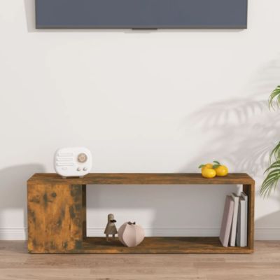 Meuble TV Chêne fumé 100x24x32 cm Bois d'ingénierie - Prolenta Premium